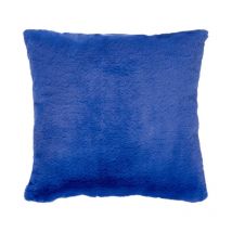 Coussin Déco Imitation Fourrure 'Disso' 45x45cm Bleu Indigo