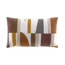 Coussin Déco Imprimé 'Enigma' 30x50cm Camel