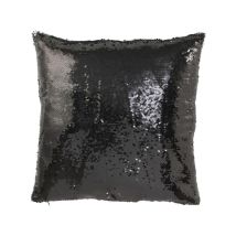 Coussin Déco Réversible 'Sequin' 45x45cm Noir & Argent