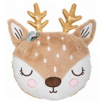 Coussin Déco Tête de Biche 30cm Multicolore