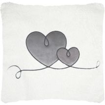 Coussin Décoratif À Motif Cœur Taupe 45x45 Cm