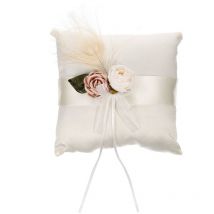 Coussin décoratif pour alliances de mariage en satin