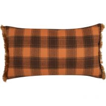 Beliani - Coussin Décoratif Rétro à Damier 40 x 70 cm Salon Chambre Bureau Orange et Noir Barja