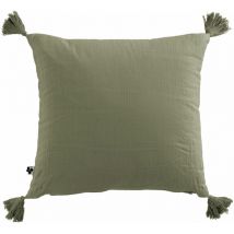 Coussin Gaze de coton 40 x 40 cm gaia coloris Romarin