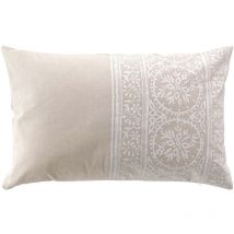 Coussin déhoussable en polycoton imprimé Blanc 40x60 cm