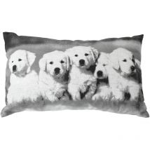 Coussin déhoussable en coton recyclé Noir 30x50 cm
