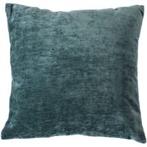Coussin déhoussable en velours Bleu Canard 40x40 cm