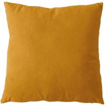 Coussin dehoussable en velours Jaune moutarde 40x40 cm