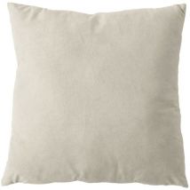 Coussin dehoussable en velours Ecru 40x40 cm