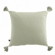 Coussin dehoussable gaze de coton Vert d'eau 40 cm