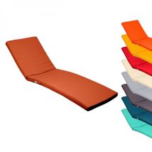 Coussin déhoussable pour bain de soleil, transat - 183 x 60 cm - Terracotta Linxor
