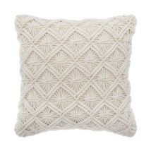 Coussin Déhoussable 'Macram' 40x40cm Beige
