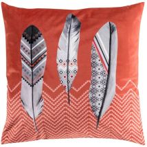 Coussin déhoussable velours Plume Indienne