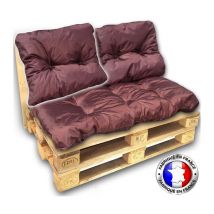 Coussin dossier ambre imperméable pour salon palette 60x55 cm épaisseur 17 cm