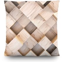 Coussin effet bois - 45 cm x 45 cm
