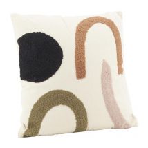 Coussin en coton abstrait