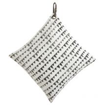 Coussin en coton avec sangle cuir Triangle