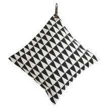 Coussin en coton avec sangle cuir Etnik