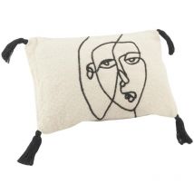 Coussin en coton Visage 50 x 30 cm