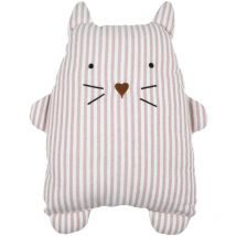Coussin en forme de chat rayé Rose Clair 45x35 cm