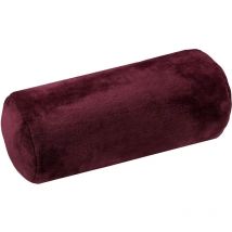 Coussin en polaire polochon couleur bordeaux