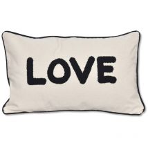 Coussin en toile Love Naturel 30x50 cm