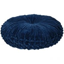 Coussin en velours bleu ø40x12 cm