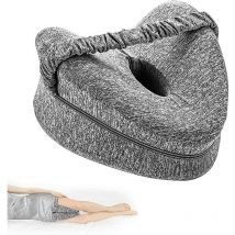 Coussin Entre Jambes pour Dormir, Oreiller de Genou en Mousse mémoire pour Dormir, avec Sangle, pour douleurs aux Jambes, douleurs dorsales,