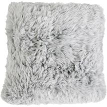 Coussin Imitation Fourrure Doux Gris 45x45 cm