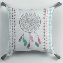 Coussin Indila Blanc/Menthe 40cm