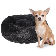 Animallparadise - Coussin krems rond, anti stress, noir ø 50 cm pour chiens