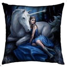 Coussin lune bleue et licorne 42 cm
