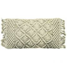 Macrame - Coussin macramé en coton tressé naturel 30x50