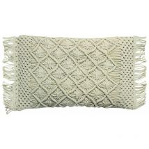 Macrame - Coussin macramé en coton tressé naturel 40x60
