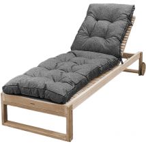 Blomster - Coussin matelassé pour chaise longue de jardin gris foncé mélangé