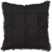 Coussin noir avec damier