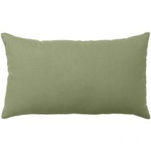 Coussin non déhoussable en coton uni Vert Olive 30x50 cm