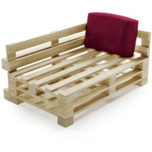 Bananair - Coussin Palette Déhoussable Imperméable - Angle 60x40 cm Rouge