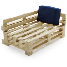 Bananair - Coussin Palette Déhoussable Imperméable - Angle 60x40 cm Bleu