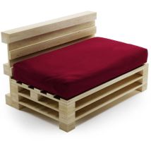 Bananair - Coussin Palette Déhoussable Imperméable - Assise 120x80 cm Rouge