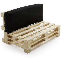 Bananair - Coussin Palette Déhoussable Imperméable - Dossier 120x40 cm Noir