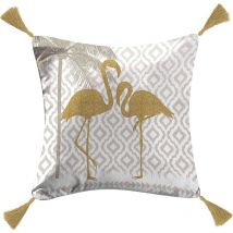 Coussin Palmier flamingo