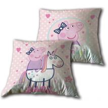 Coussin Peppa Pig - Licorne - Blanc et Rose 35x35 cm