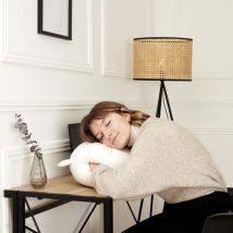 Coussin plaid miaou