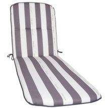 Coussin extérieur – 179541 – Coussin de bain de soleil Cancale gris réversible – 100% coton, 184 x 59 x 5,5 cm
