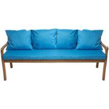 Setgarden - Coussin pour banc 170x50/4x50x56cm, Coussin extérieur, Coussins pour balançoires de jardin 3 places Bleu, Coussin d'assise, Coussin de