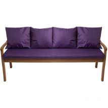 Setgarden - Coussin pour banc 170x50/4x50x56cm, Coussin extérieur, Coussins pour balançoires de jardin 3 places Violet, Coussin d'assise, Coussin de