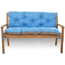 Setgarden - Coussin pour banc de jardin 100x50x50cm, coussin de banc de jardin Bleu, coussin de balançoire, coussin de jardin, coussin de banc