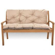 Setgarden - Coussin pour banc de jardin 120x60x60cm, coussin de jardin Beige, coussin de banc extérieur, coussin de balançoire, coussin de banc de