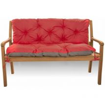 Setgarden - Coussin pour banc extérieur 100 x 50 x 50cm, Coussin pour banc de Jardin, Rouge
